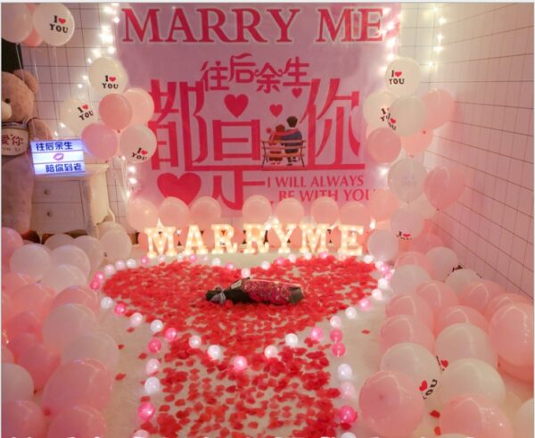 Fashion Proposal Props Romantic Surprise Scene Layout Creative Letter Lights