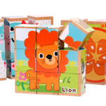 High-grade Six-face Picture Wooden Jigsaw 3D Puzzle Toys Children's Early Educational Toy Cube Jigsaw Puzzle Baby Kids Gifts