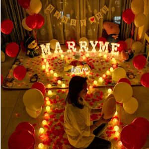 Fashion Proposal Props Romantic Surprise Scene Layout Creative Letter Lights