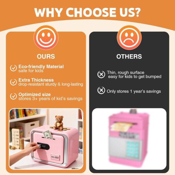 Pink Combination Lock Piggy Bank  Children's Money Bank Gift Fostering Saving Habits