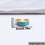 Drop Oil Blue Ocean Open Ring Fashion Women's Bracelet Ring