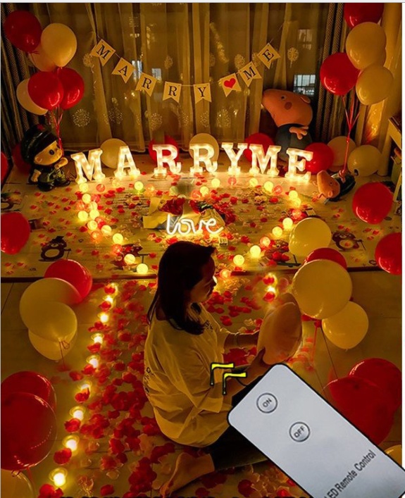 Fashion Proposal Props Romantic Surprise Scene Layout Creative Letter Lights