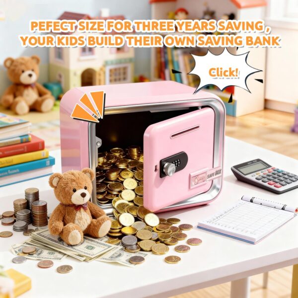 Pink Combination Lock Piggy Bank  Children's Money Bank Gift Fostering Saving Habits