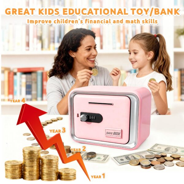 Pink Combination Lock Piggy Bank  Children's Money Bank Gift Fostering Saving Habits