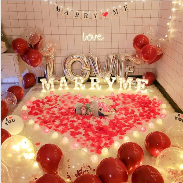 Fashion Proposal Props Romantic Surprise Scene Layout Creative Letter Lights