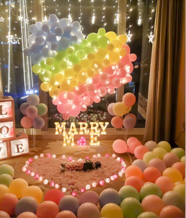 Fashion Proposal Props Romantic Surprise Scene Layout Creative Letter Lights