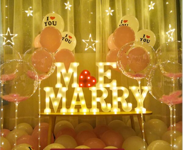 Fashion Proposal Props Romantic Surprise Scene Layout Creative Letter Lights